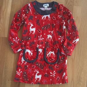 Hatley Red and Gray Deer Pattern Dress